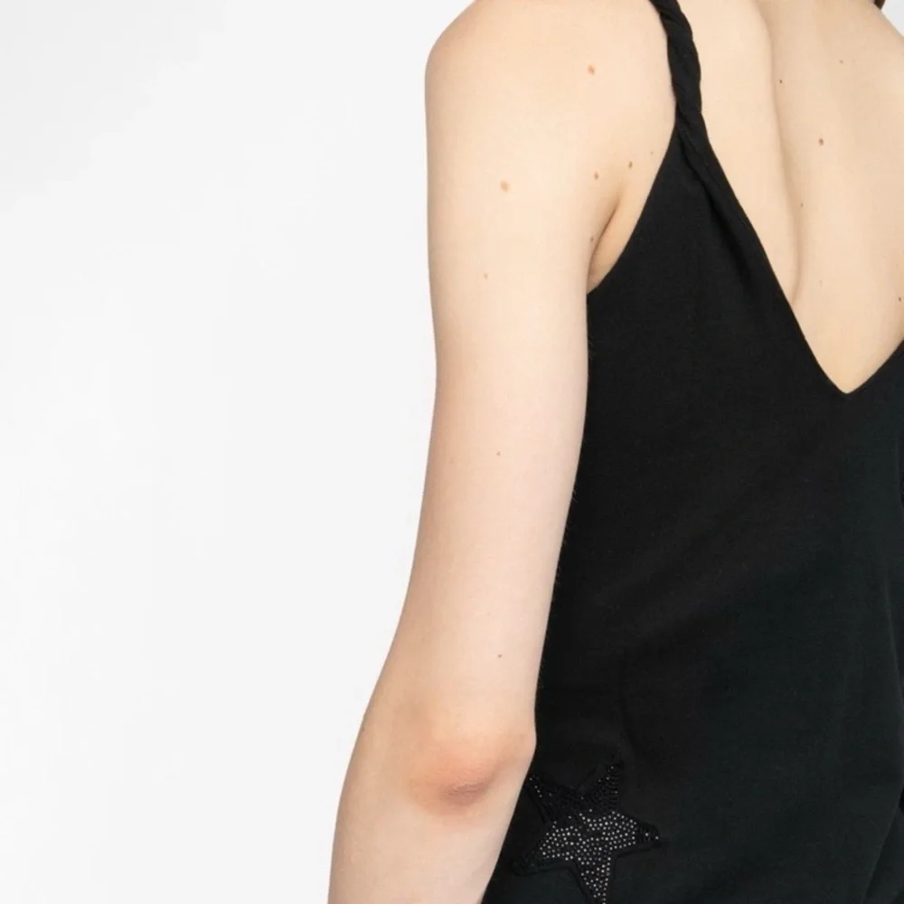 Zadig & Voltaire Black Star-Embellished V-Neck Mini Dress - Picture 2 of 5